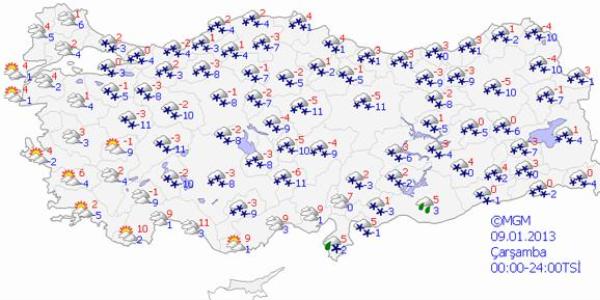 Meteoroloji'den youn kar ya uyars - Harital