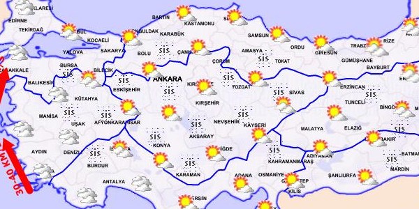 5 günlük haritalı hava tahmini