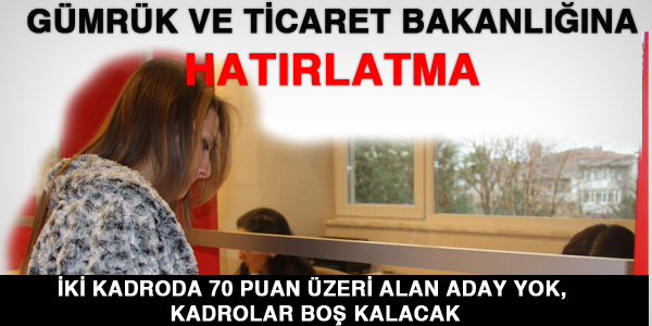 Gümrük alımında 2 kadro boş kalacak