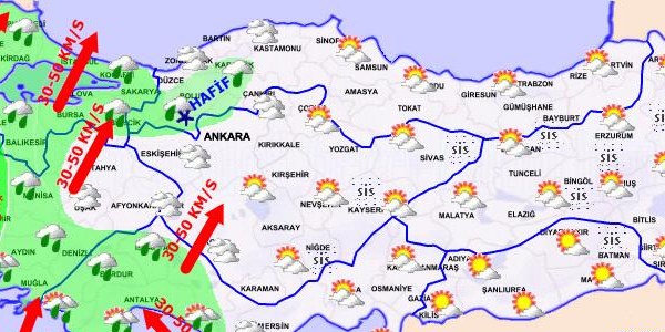 5 günlük haritalı hava tahmini