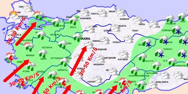 5 günlük haritalı hava tahmini