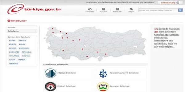 Altındağ Belediyesi e-devlet'te yerini aldı