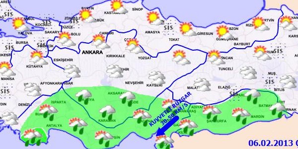 5 günlük haritalı hava tahmini