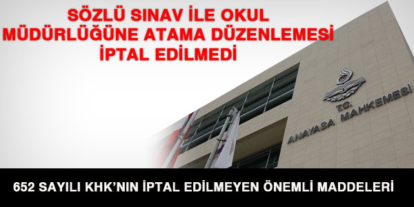 Okul müdürlüğünde sözlü sınava iptal yok