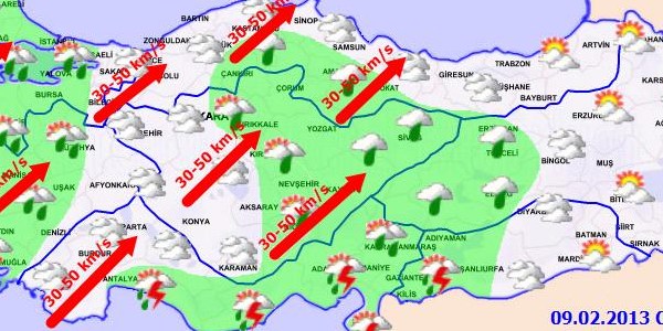 5 günlük haritalı hava tahmini