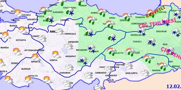 5 günlük haritalı hava tahmini