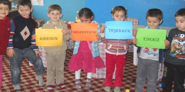 Kastamonulu minik öğrencilerden Giresun Belediyesi'ne teşekkür