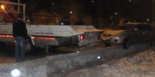 Korkan şoför kaza yerinden kaçtı