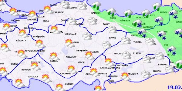 5 günlük haritalı hava tahmini