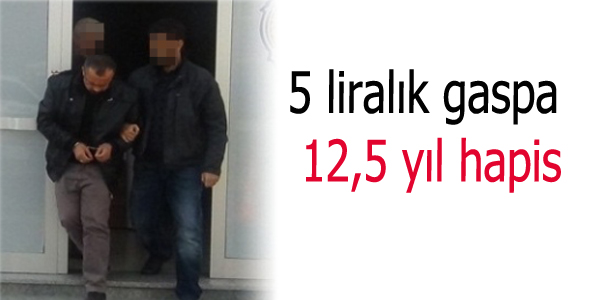 5 liralık gaspa 12,5 yıl hapis cezası