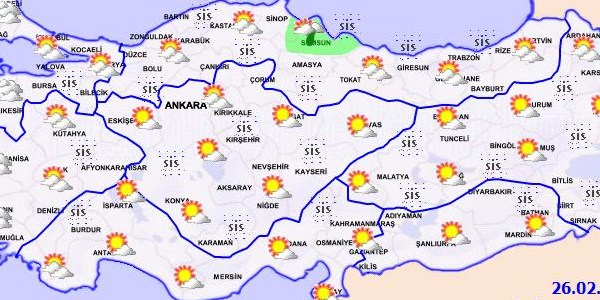 5 günlük haritalı hava tahmini