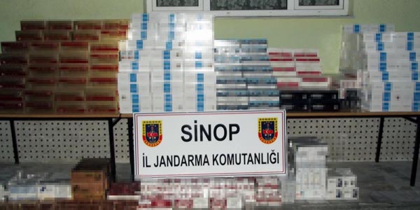 Sinop'ta 177 bin 630 paket kaçak sigara ele geçti