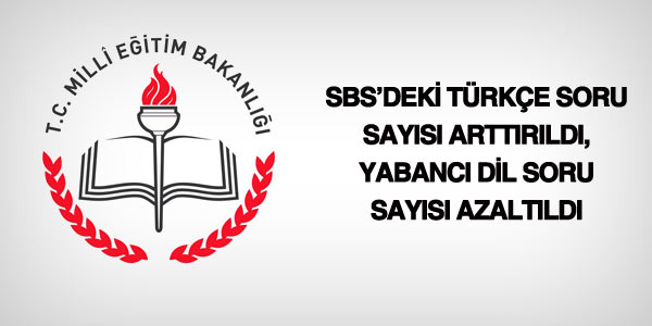 SBS'deki Türkçe soru sayısı değiştirildi
