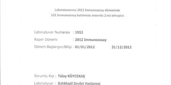 Balıklıgöl Devlet Hastanesi laboratuvar kontrolünde 2. Oldu