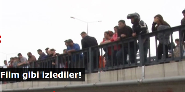 Nehre düşen gencin kurtarılışını film izler gibi seyrettiler