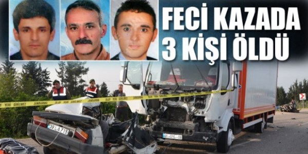 Adana'da trafik kazası: 3 ölü
