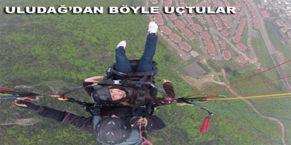 Dağcılar Uludağ'dan böyle uçtular