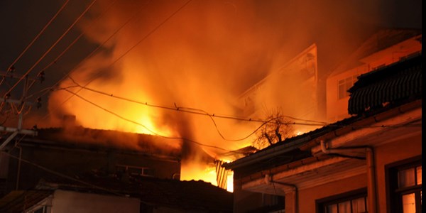 Kastamonu'da inşaatta yangın