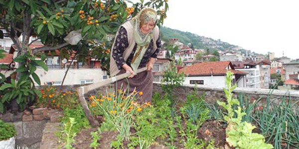 30 yıldır terasını ekip biçiyor