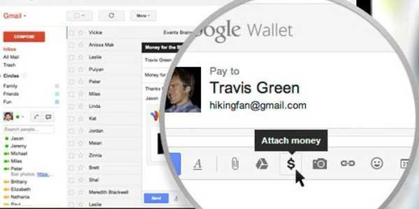 Google cüzdan'la mail'den para transferi