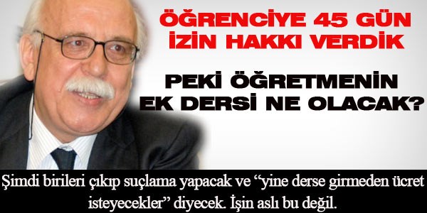 ��renci raporlu say�l�nca, ��retmenin ek dersi ne olacak?