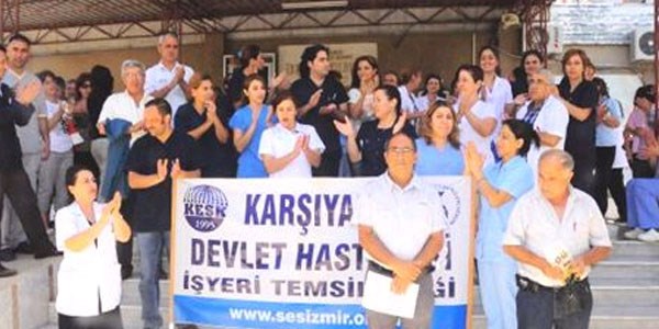Hastane çalışanlarından yemek eylemi