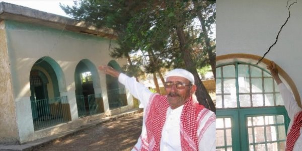 Çökme tehlikesi olan camide ibadet yapılıyor