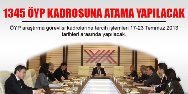 ÖYP kadroları ilan edildi