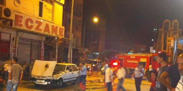 LPG'li araç seyir halindeyken alev aldı