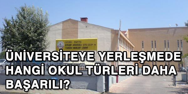 Üniversiteye yerleşmede en başarılı okul türleri