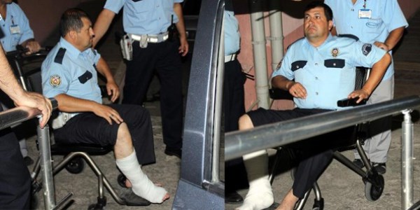 Polisin ayağını kırıp kaçtı!