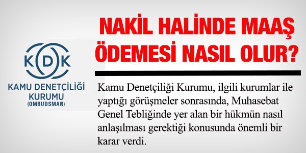 Başka kuruma nakil halinde kıst maaş yanlışı