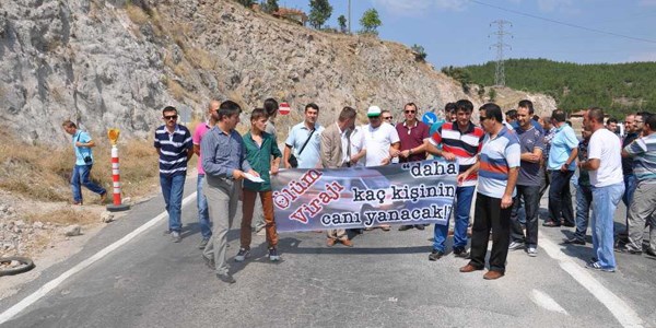Dursunbey ölüm virajında eylem