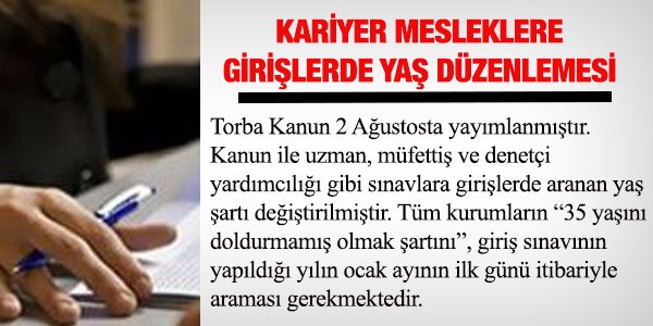 Uzman yardımcısı ilanlarında yaş düzenlemesi