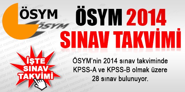 ÖSYM 2014 Sınav Takvimi