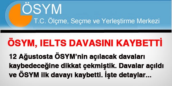 SYM, IELTS davasn kaybetti