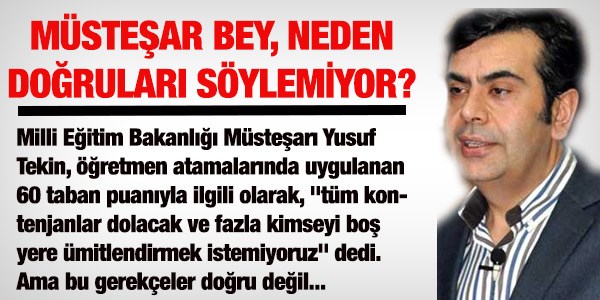 MEB Mstear Yusuf Tekin, doru sylemiyor