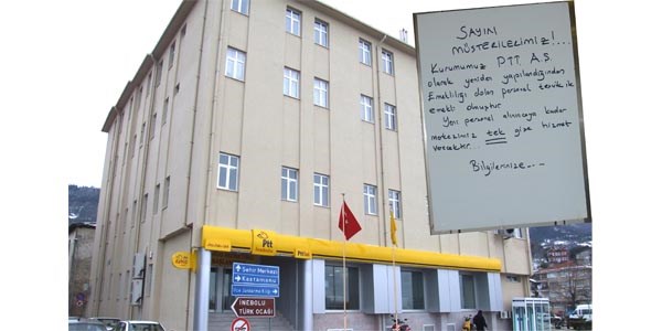 İnebolu PTT'de boş kadrolara yeni memur