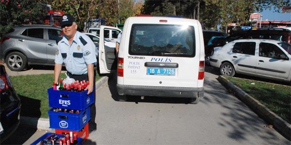 Ruhsatsız tekel bayiine baskın