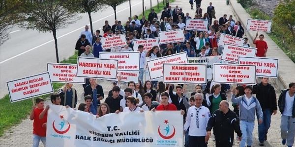 Giresun'da 'sağlık için hareket et' yürüyüşü rötarlı düzenlendi