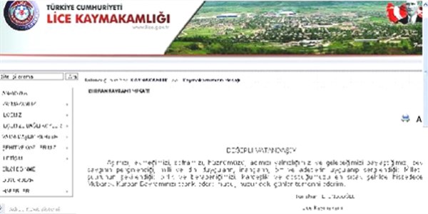 Lıce Kaymakamı resmi siteden Türkçe-Kürtçe bayram mesaj yayınladı