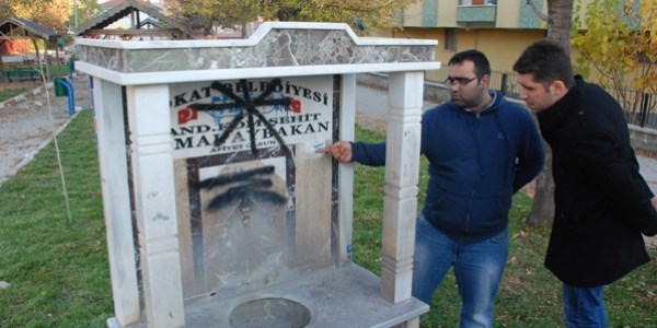 Şehit çeşmesine saygısızlık