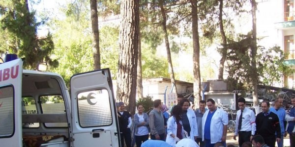 Korkuteli Devlet Hastanesi'nde yangın tatbikatı