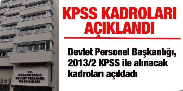 DPB, 2013/2 KPSS kadrolarn aklad