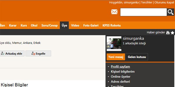 Profil sayfası yayında....