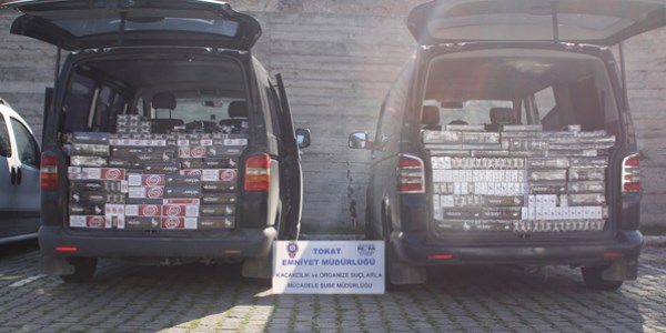 Tokat'ta gümrük kaçağı sigara operasyonu