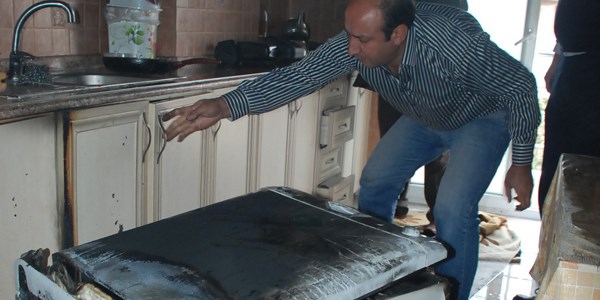 Bulaşık makinesinin neden olduğu yangın korkuttu
