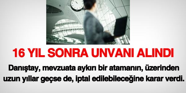16 yıl sonra, unvanı geri alındı