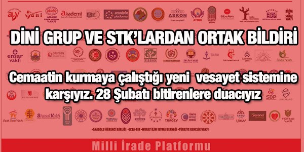 97 STK'dan, cemaatin tavrına karşı ortak bildiri