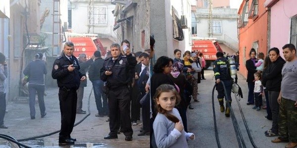 İtfaiye dar sokağa giremedi, ev yandı